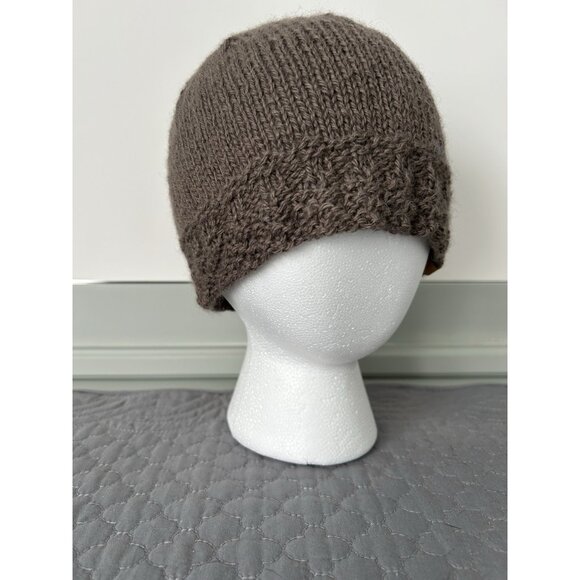 Love Nana Hand Knit 100% Alpaca Beanie Hat Mocha Brown OS - Picture 1 of 12